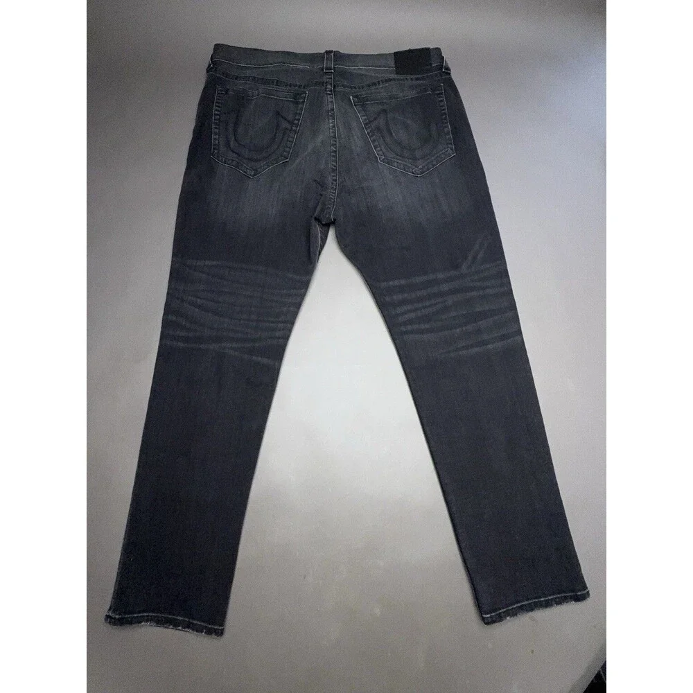 True Religion Marco Relaxed Taper Mens Black Denim Jeans 38x32